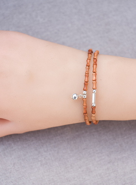 天然橄榄核竹节手链古风民族风