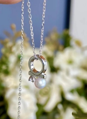 T家同款平衡木珍珠项链