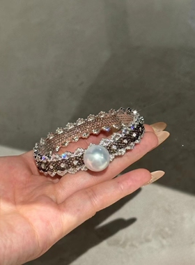 蕾丝手镯纯银女款轻奢小众设计感高级送女友生日礼物澳白大溪地