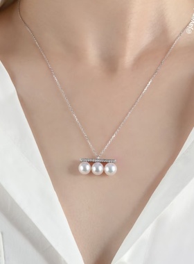 t家新款孙娜恩珍珠18k金珍珠项链