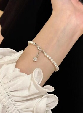 超仙超美~~万能叠戴纯银珍珠手链