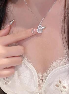 甜美轻奢天然玉髓葫芦项链纯银！