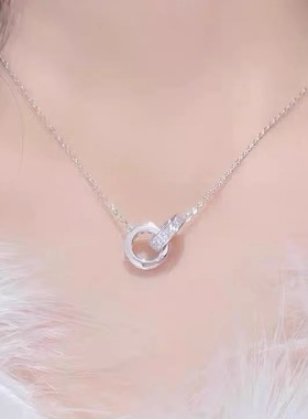 愿世间美好与你环环相扣双环项链