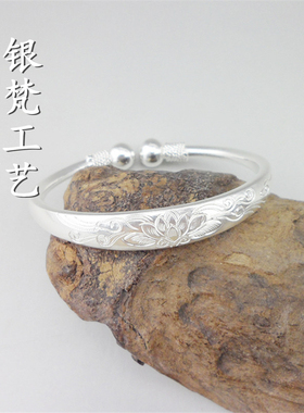 实心礼物纯银手镯送妈妈