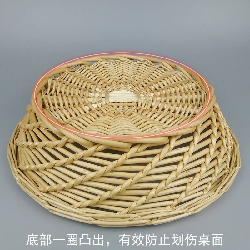 藤编馒头筐水果盘家用编织放馍篮子酒店桌面圆形面包收纳篮砂锅托,淘宝优惠券,粉丝福利购,淘宝优惠卷