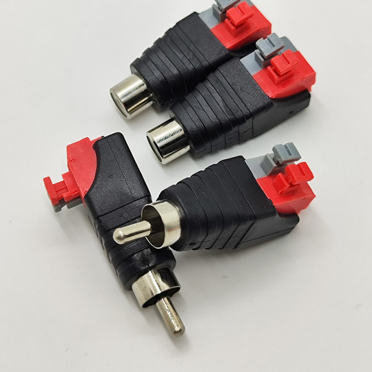 Amplifier speaker audio red white yellow connector rca solderless head lotus head AV plug connector video head
