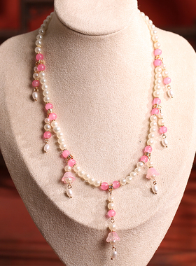 古风项链汉服璎珞中国珍珠吊坠琉璃宋制复古明制坦领唐风配饰原创