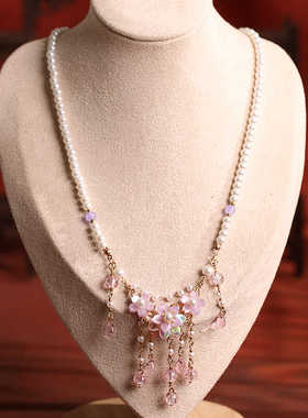 汉服配饰紫色软璎珞唐风明制坦领古装国风新中式仙气古风项链女