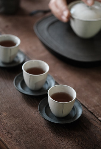 不亦室 一延手作 化妆土茶杯品茗杯闻香杯粉引全手工拉坯陶瓷茶杯 - 图1