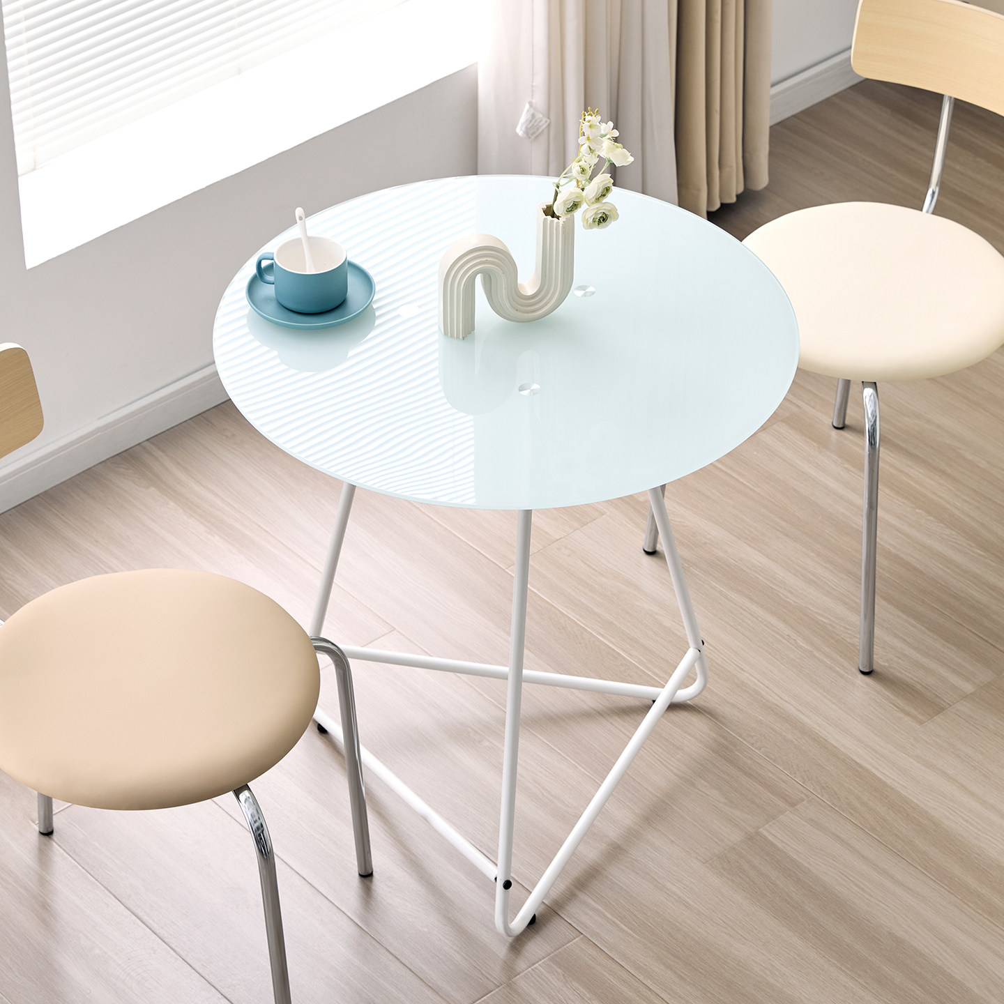 玻璃圆桌钢化玻璃桌家用玻璃餐桌阳台桌子洽谈桌椅组合玻璃小圆桌,淘宝优惠券,粉丝福利购,淘宝优惠卷