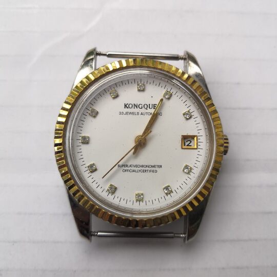 Old stock Peacock brand automatic calendar watch 33 diamonds