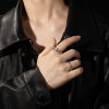 Gothic Heart 925 sterling silver three-band stacking ring