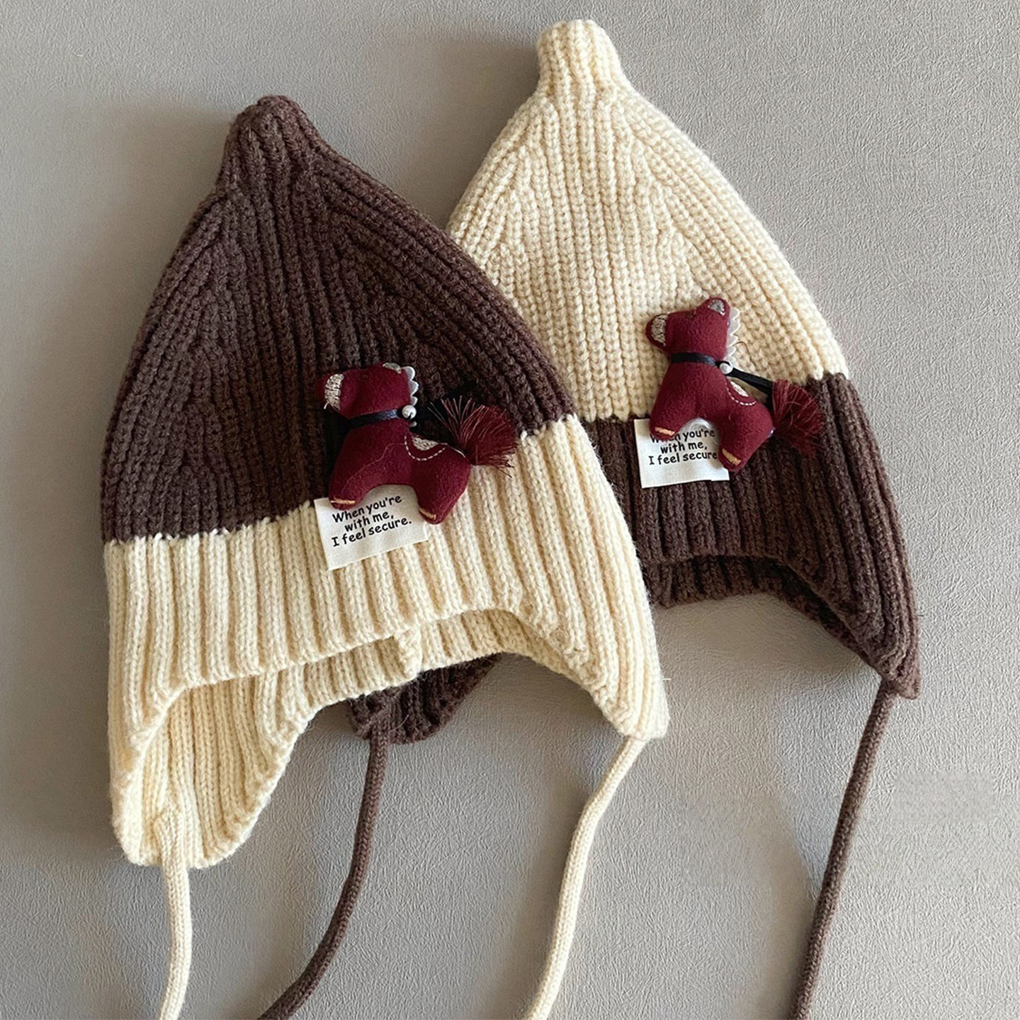 满月婴儿帽子冬季可爱超萌婴幼儿超洋气保暖针织帽宝宝护耳帽冬款,淘宝优惠券,粉丝福利购,淘宝优惠卷