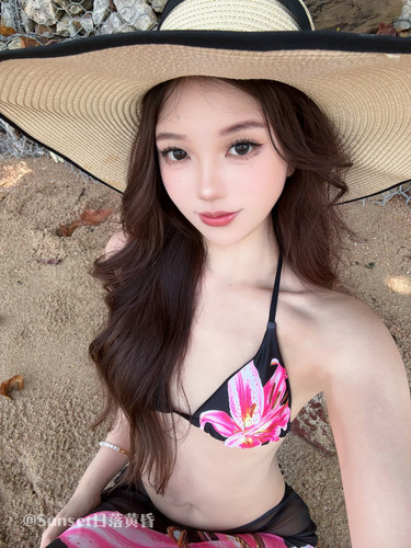 Sunset日落黄昏欧美印花泳装比基尼修身裹裙三件套泳衣女款沙滩 - 图2