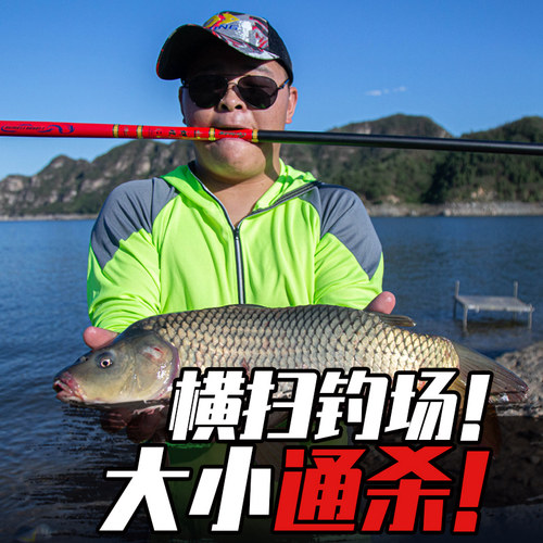 蝉煌6h19调台钓竿超硬轻量碳素大物鱼杆2米7罗非鱼竿手竿黑坑套装 - 图1