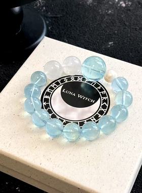 天然海蓝宝水元素开运转运手链