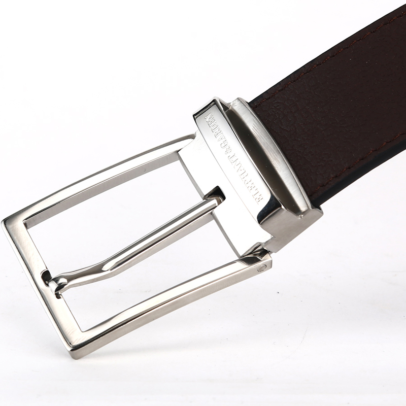 大象花园男式腰带男皮带男士针扣男款真皮裤带高档牛皮黑色商务 - 图1