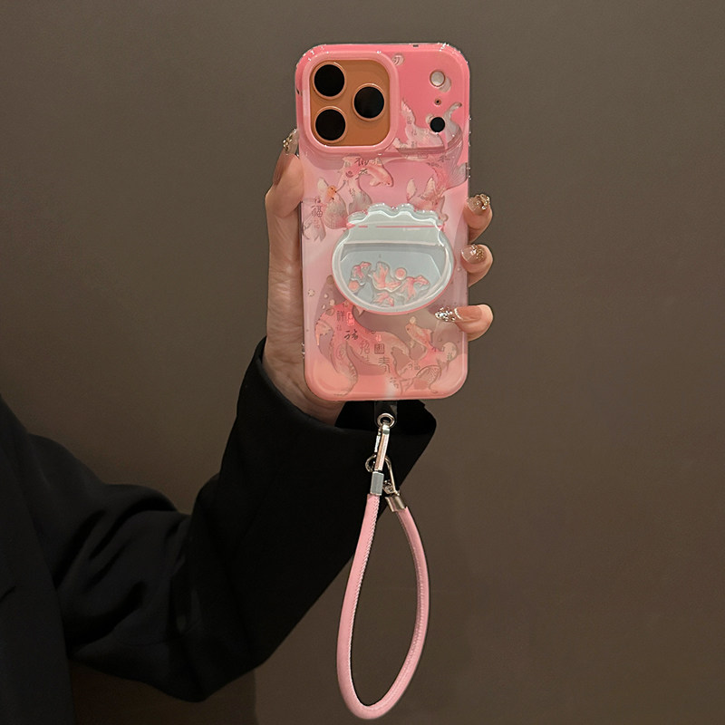 lizardhill 新年百福锦鲤鱼适用苹果17promax手机壳新款16pro男iphone15带支架14pro粉色少女心13挂绳超好看,淘宝优惠券,粉丝福利购,淘宝优惠卷