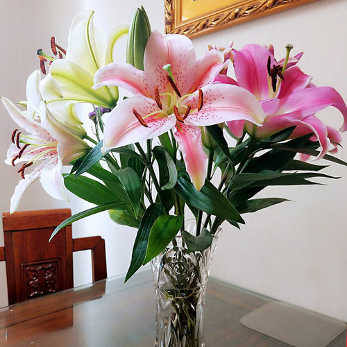 鲜百合花真花家用黄天霸百合鲜花水养香水花卉市场斗南基地直发 - 图1