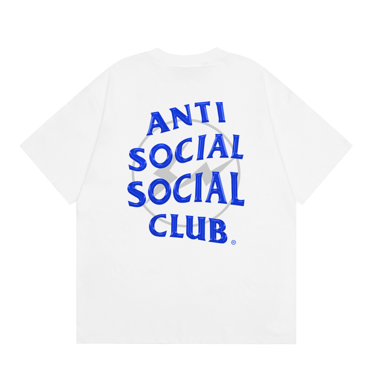 ASSC x Fragment Design联名款闪电短袖蓝色LOGO藤原浩联名T恤 - 图1