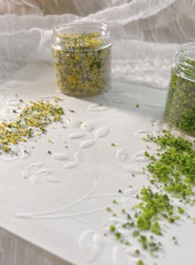 diy材料灌木草丛树粉素色手作