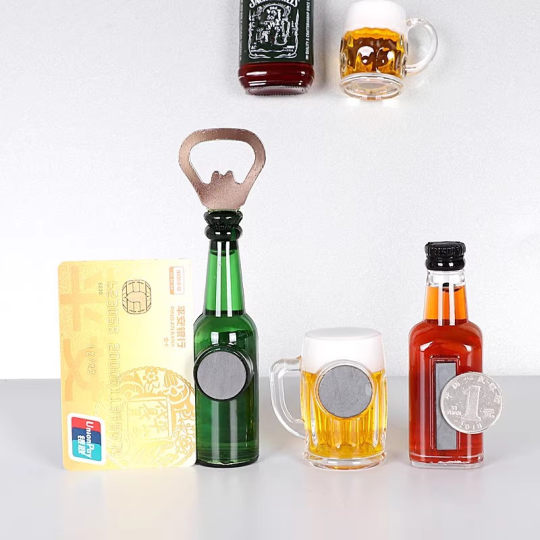 Bottle Opener Refrigerator Sticker Beer Starter 3D Creative