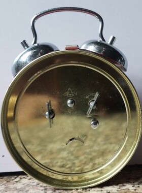 橘红色外壳全铜机芯大双铃鸡吃米