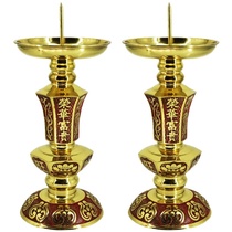 Pure copper Wangchaolu candlesticks home to the Buddha Hall Wedding Qing Chinese-style comeback-style Incense Candle candlelit lotus candle holder