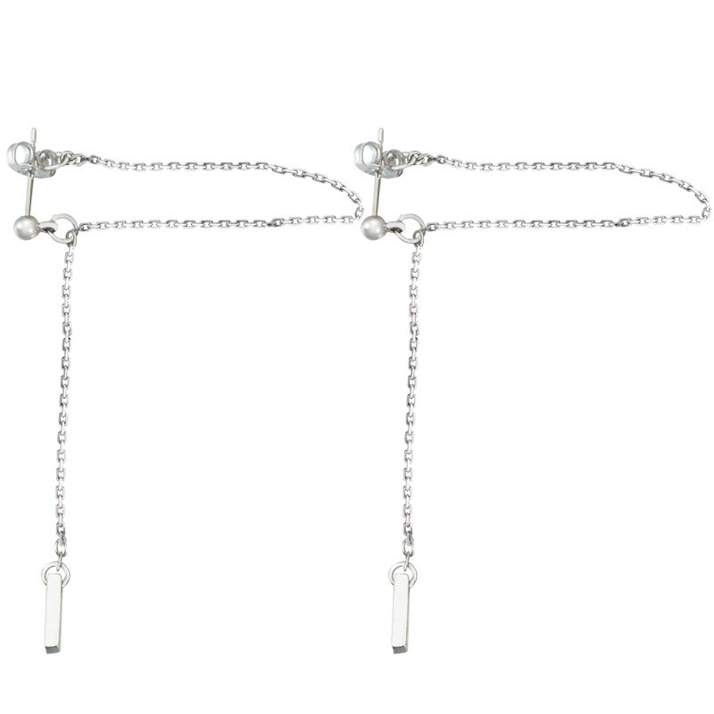 原创简约设计S925纯银耳饰品气质双层耳线长款耳坠女超仙流苏百搭 - 图3