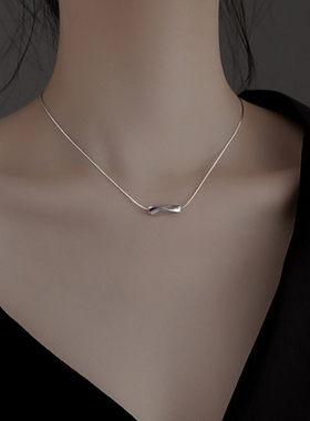 小张的故事S925纯银女锁骨短项链