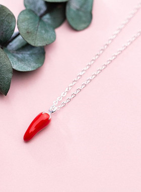 小张的故事S925银个性小辣椒项链