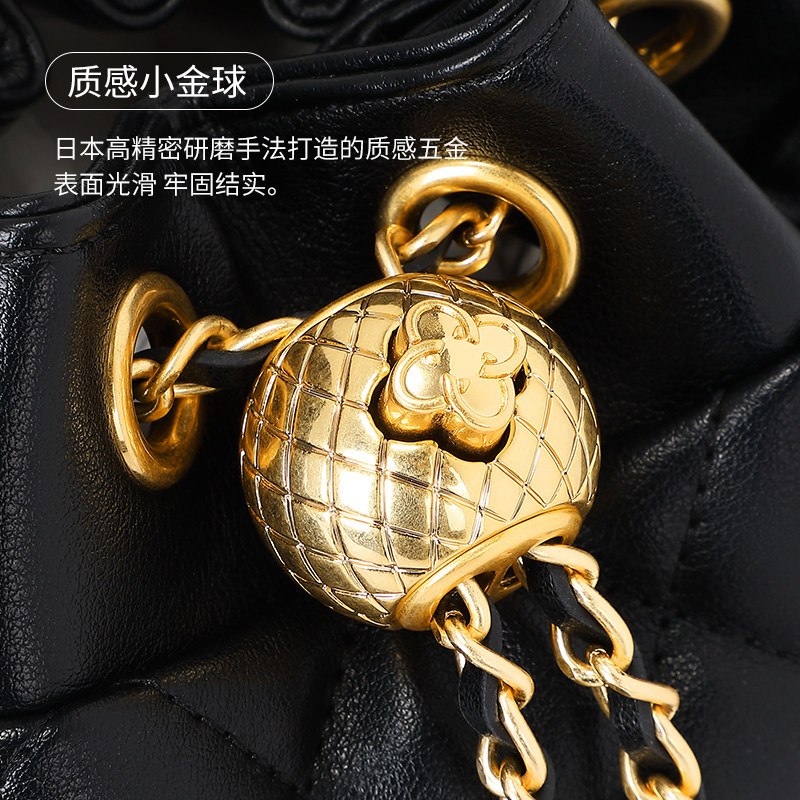 cassile卡思乐金球小香风女水桶包 cassile卡思乐水桶包