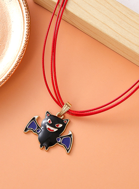 跨境可爱卡通恶魔蝙蝠项链