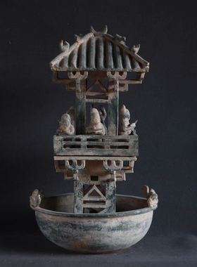 仿古唐三彩陶瓷舍利塔摆件汉绿釉塔楼阁楼复古装饰品艺术品礼品