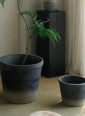 简约大口径水泥花盆大型绿植盆