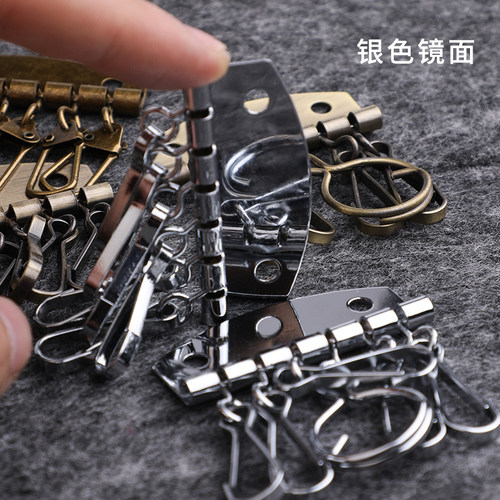 DIY手工皮艺皮具钥匙环朱丹扣牌扣挂钩牛皮革钥匙包配件钥匙排扣 - 图0