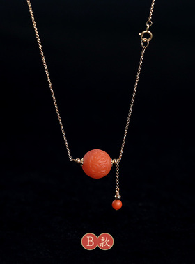 天然南红玛瑙实用生日礼物锁骨链