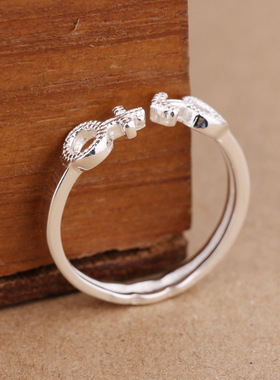 开口戒指925纯银简约活口