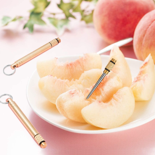TC4钛合金一体化牙签水果签随身剔牙神器便捷式黄铜牙签筒可送礼
