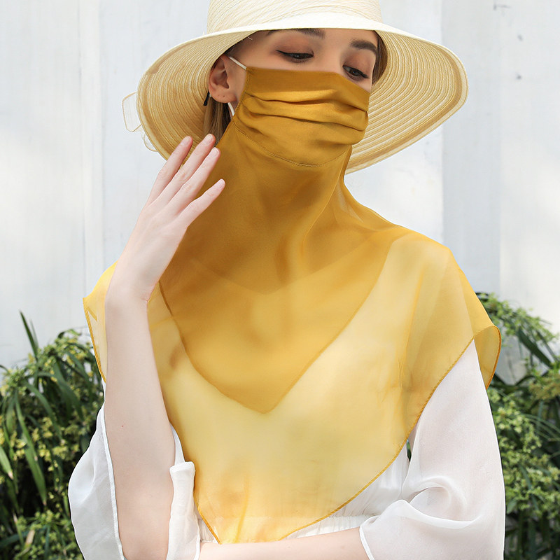 夏季防晒护颈一体口罩带围脖挂耳 桑蝶服饰围巾/丝巾/披肩