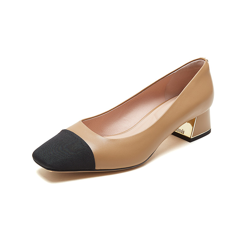 特价 莱尔斯丹秋季新款商场同款小香风方头浅口通勤女单鞋4T46319,淘宝优惠券,粉丝福利购,淘宝优惠卷