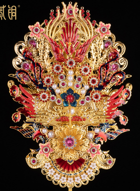 手工合金金花虎爷香炉供奉摆件