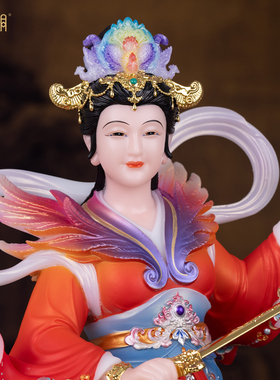 汉白玉九天玄女神像供奉摆件