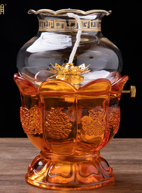 八吉祥莲花防风酥油供佛灯