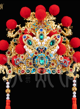 广济龙王五爷合金手工佛像头冠