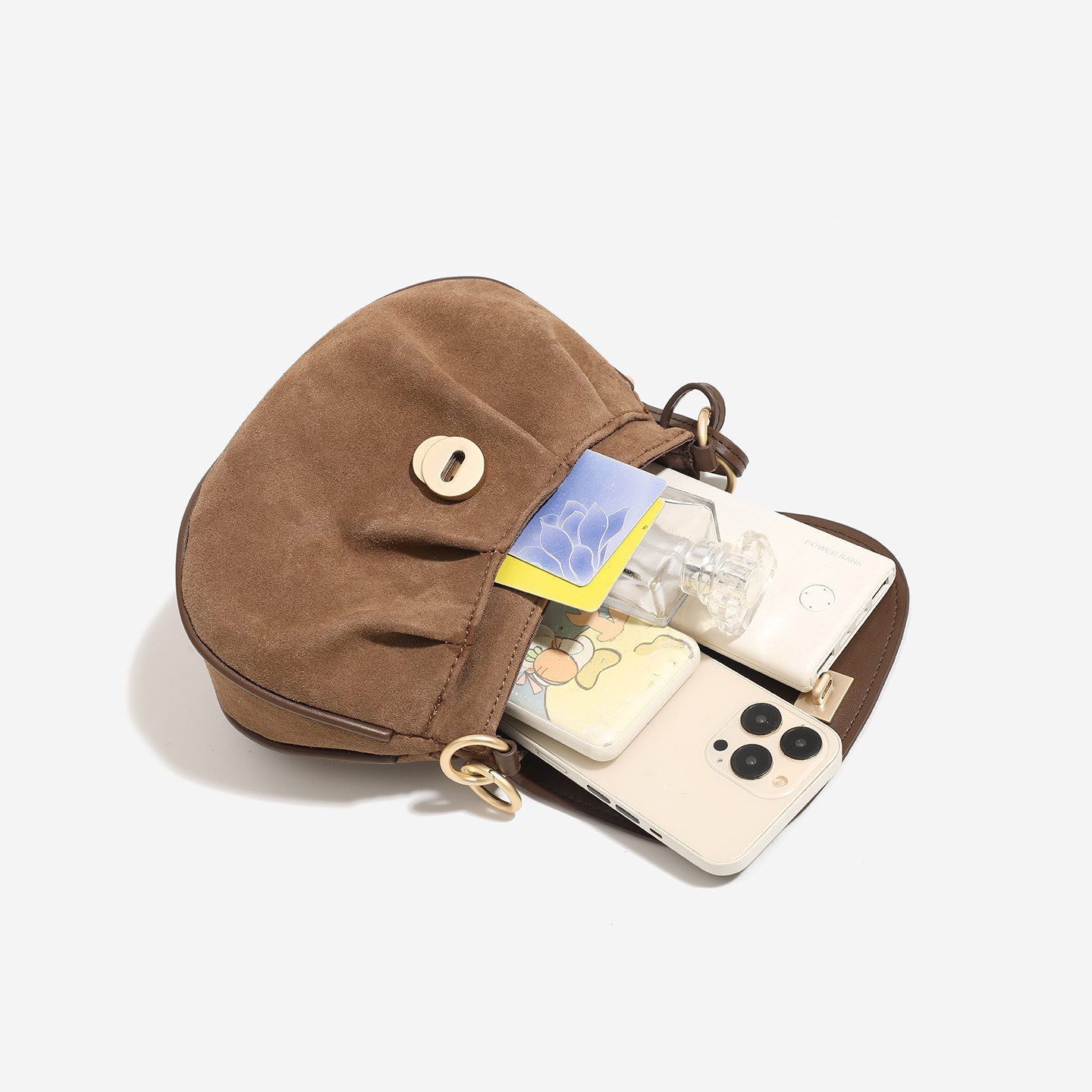 CHARIC&KROSS秋冬复古翻毛皮马鞍包女美拉德风通勤单肩斜挎小猪包,淘宝优惠券,粉丝福利购,淘宝优惠卷