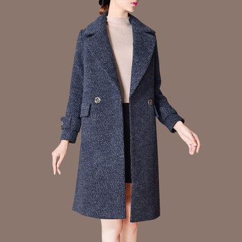House of Dust Woolen Coat Women's 2024 Spring New Style British Style Over-the-Knee Mid-Length Loose Woolen Coat