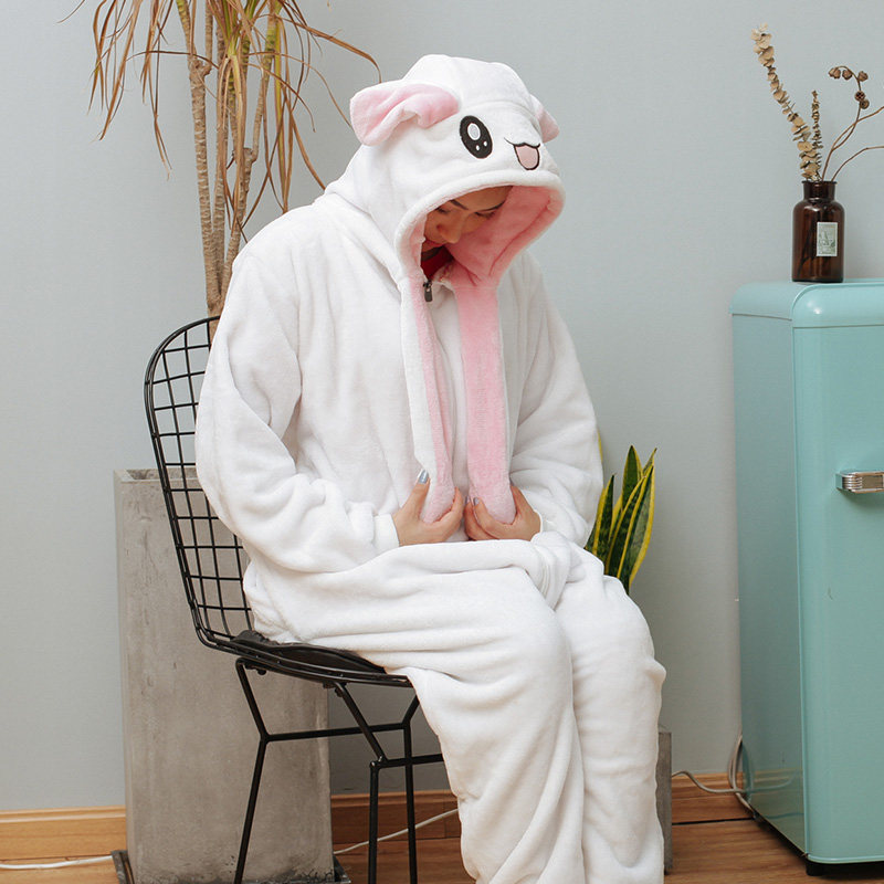 皮卡丘连体网红男女情侣卡通睡衣 浅尚玫瑰睡衣/家居服套装