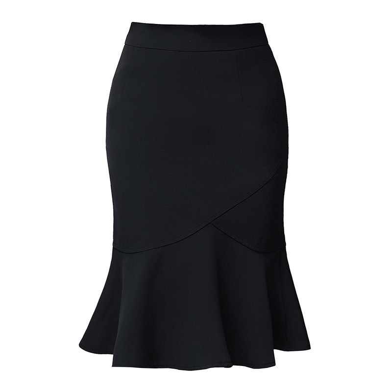 黑色春秋新款韩版高腰气质鱼尾裙 范茜玟服饰半身裙