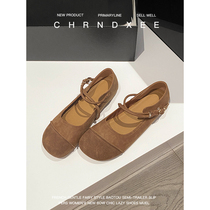 (first department) genuine leather art retro style Ancient Wind Mari Rare Shoes With Flat Bottom Single Shoe Round Head A foot of a foot pedal Grandmother Shoe